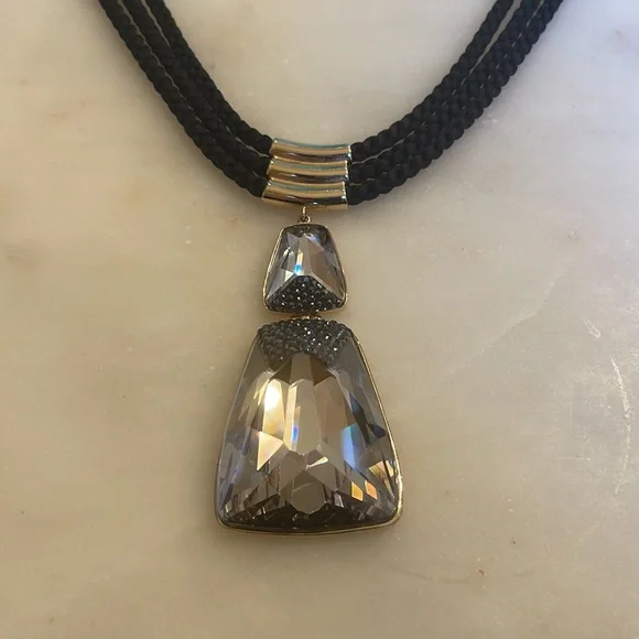 Swarovski large Crystal on rope pendant - Picture 6 of 13